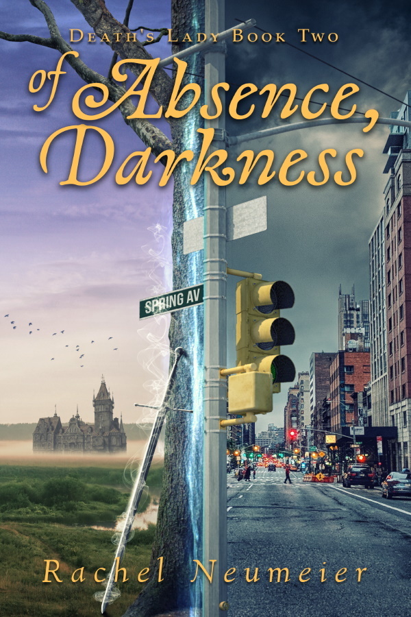 Cover to OF ABSENCE, DARKNESS by Rachel Neumeier; DEATH'S LADY, Book 2 Cover to fantasy OF ABSENCE, DARKNESS by Rachel Neumeier; DEATH'S LADY, Book 2. 2021 cover to Book View Café edition.